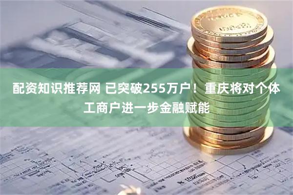 配资知识推荐网 已突破255万户！重庆将对个体工商户进一步金融赋能